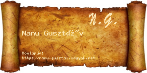 Nanu Gusztáv névjegykártya